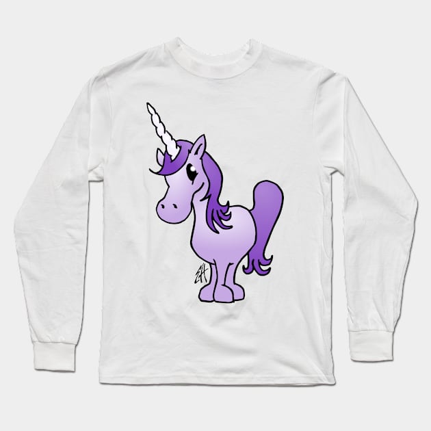 Purple unicorn Long Sleeve T-Shirt by Cardvibes